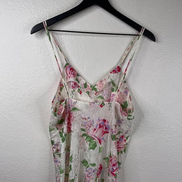 Vintage Maryann’s Boutique Peignoir Robe & Gown White Sz S Floral Satin Romantic - Picture 11 of 16